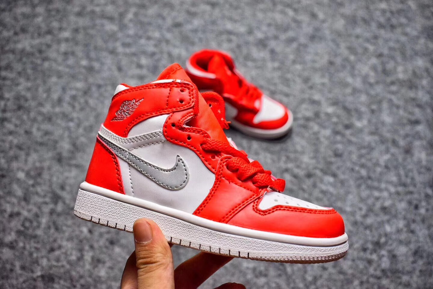 Kids Air Jordan 1 Retro Red White Shoes